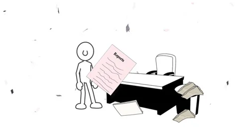 Falling Paper Reports:  Looping Video stock 39740060