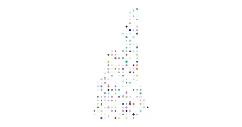 Falling Particle Orbs Assemble the Map of New Hampshire Stock Footage 321941528