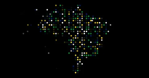 Falling Particle Streams Forming the Brazil Map Silhouette Stock Footage 321232560