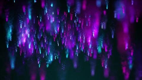 Falling particles. Colorful shining background with streams of bokeh particle Stock Footage 318722223