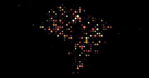 Falling Particles Create Map of Brazil Stock Footage 312950986