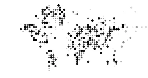 Falling Particles Map the World Silhouette Stock Footage 312175430