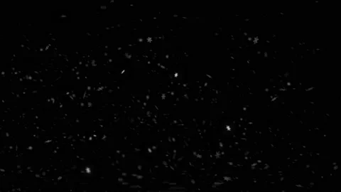 Falling particles snowflakes animation on black background. Abstract snow fall Stock Footage 144142439