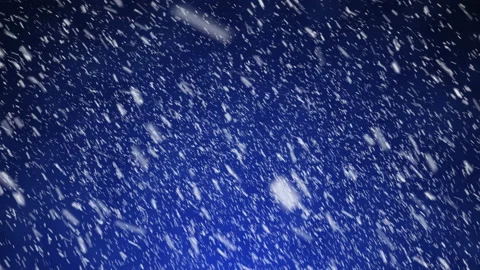 Falling particles snowflakes animation on blue dark background Video stock 120999418