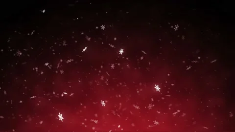 Falling particles snowflakes animation on red dark background. Abstract snow Stock Footage 142887691