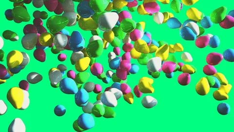 Falling party balloons 3D render Stock Footage 102126693