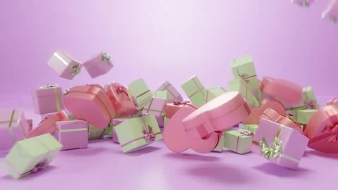 Falling pastel gift boxes. Stock-Footage 255707853