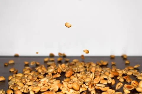 Falling Peanuts Background Stock Photos