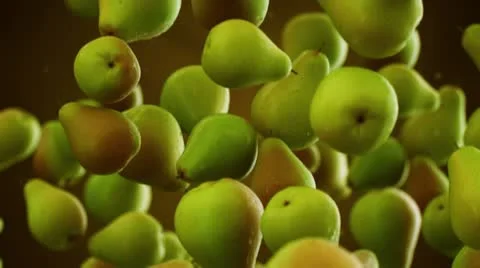 Falling pears slow motion fruit juicy diet Stock Footage 21640847