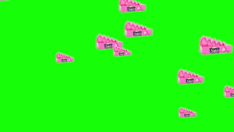 Falling Peeps on Green Screen plus Alpha Matte Stock Footage 167705641