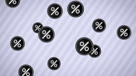 Falling percent icons. Looping. Alpha channel. Stock Footage 63349183