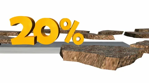 Falling Percentages Animation (Version #1) Stock Footage 42941753