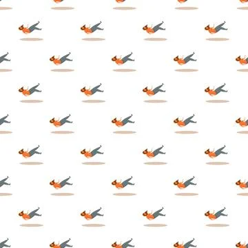 Falling person seamless pattern on white background Illustrazione stock