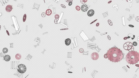 Falling Pieces of Clock Animation, Background, on Alpha Channel, Loop 库存影片 304931567