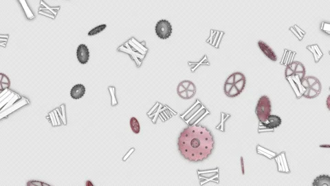 Falling Pieces of Clock Animation, Background, on Alpha Channel, Loop 库存影片 311032379