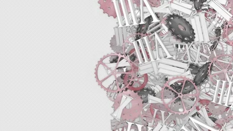Falling Pieces of Clock Animation, Transition, on Alpha Channel, Loop 库存影片 303463095