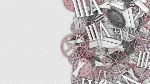 Falling Pieces of Clock Animation, Transition, on Alpha Channel, Loop 库存影片 303463761