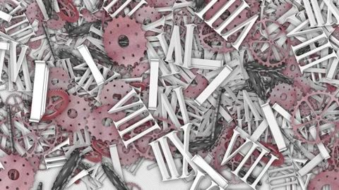 Falling Pieces of Clock Animation, Transition, on Alpha Channel, Loop 库存影片 308931396