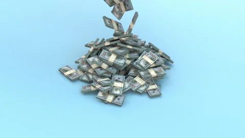 Falling Pile Of Dollars Stock Footage 327054350