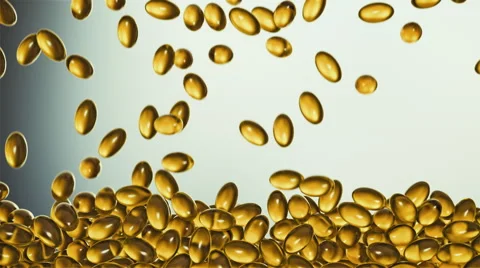 Falling Pill Capsules Pilling and Building up a Wall, 4k 3d Animation With Matte Stock Footage 64295159