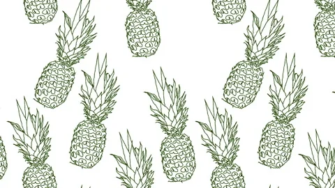 Falling pineapples. Cartoon art concept. Retrowave loop video. Stock Footage 112141468
