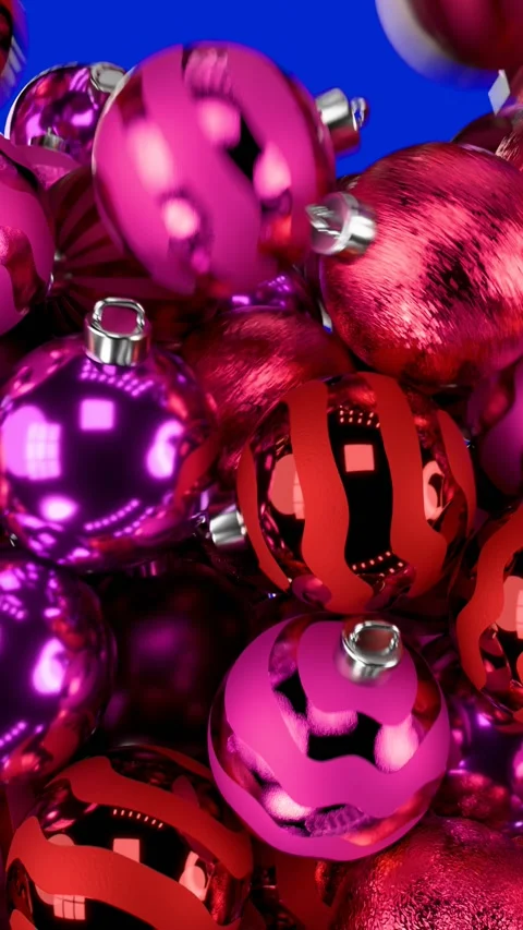Falling pink Christmas ball Stock Footage 295325053