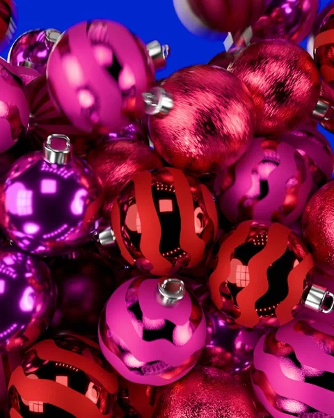Falling pink Christmas ball Stock Footage 295325180