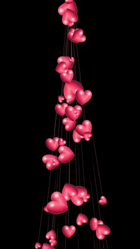 Falling Pink Heart Shapes on Surface Stock Footage 317013483