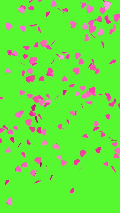 Falling pink hearts on a chroma key background. Stock Footage 276327862