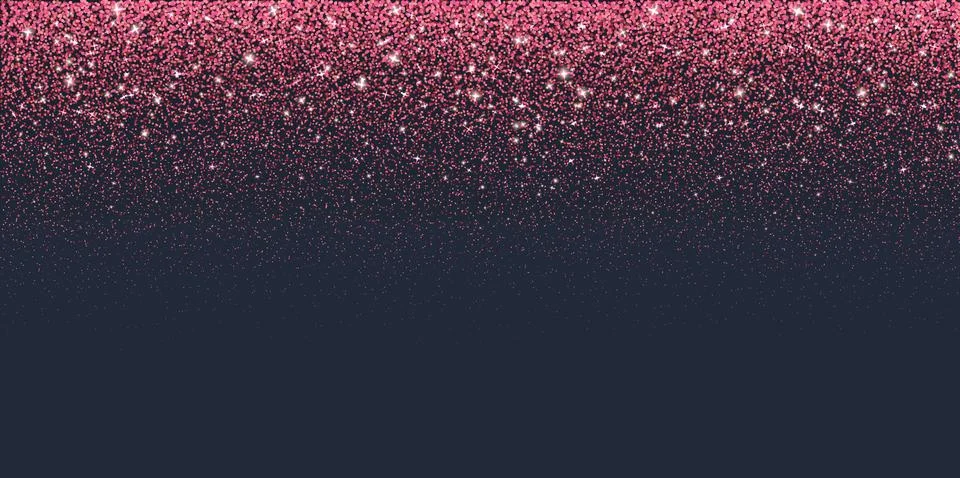 Falling pink shiny glitter particles and star dust Stock Illustration