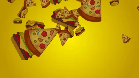Falling pizza, burger, donuts for graphics designs 스톡 동영상 91722406