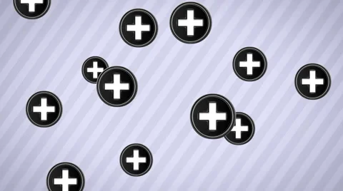 Falling plus icons. Looping. Alpha chann... | Stock Video | Pond5