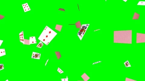 Falling poker cards background - loop, green screen 動画素材 75022511