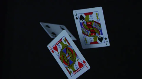 Falling Poker Cards Stockbeeldmateriaal 41553968