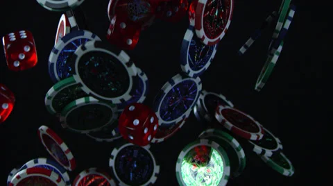 Falling Poker Chips Stockbeeldmateriaal 41551224