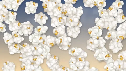 Falling Popcorn Kernels Animation on Gradient Background Stock Footage 344834997