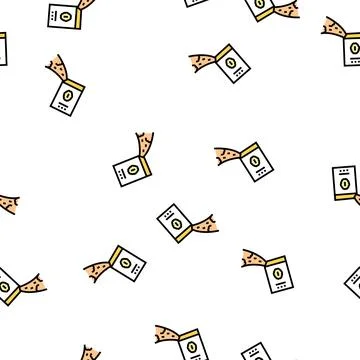 Falling porridge from bag vector seamless pattern Illustrazione stock