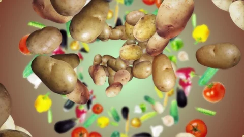 Falling Potato Background, Animation, Re... | Stock Video | Pond5