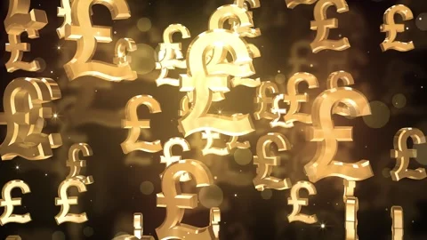 Falling Pound Symbols Stock Footage 317840964