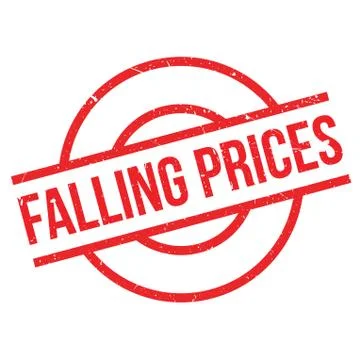 Falling Prices rubber stamp Stock Illustration