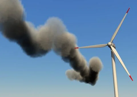 Falling prices of wind turbines Stock Illustration