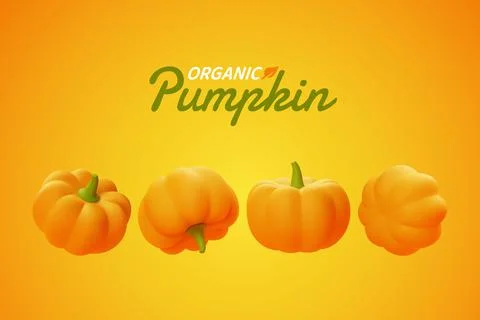 Falling pumpkin on orange background. Stock Illustration