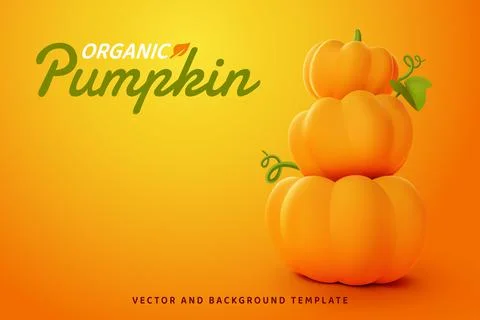 Falling pumpkin on orange background. Stock Illustration