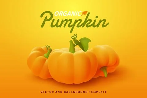 Falling pumpkin on orange background. Stock Illustration