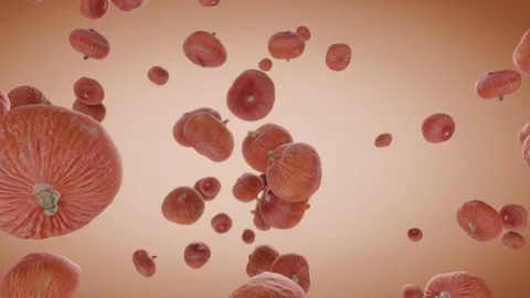 Falling pumpkins animation on soft gradient background, Halloween and autum.. Stock Footage 317929615