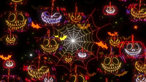 Falling pumpkins with a smile Stock Footage 140678909