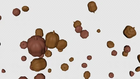Falling Pumpkins Transition Effect with Alpha Channel | 4K Animation Stock Footage 283975378