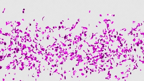 Falling Purple confetti on Alpha channel. transparent background. Falling serpen Stock Footage 278910215