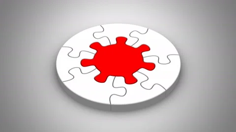 Falling Puzzles Create A Circle Stock Footage 59957290