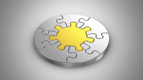 Falling Puzzles Create A Circle Stock Footage 59990487